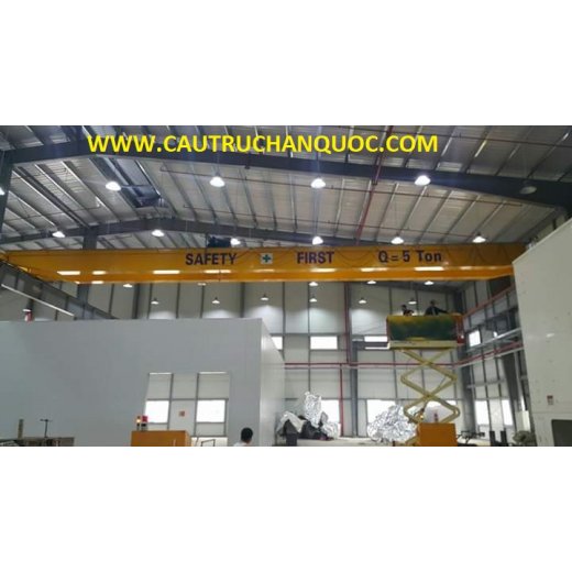 Cầu trục 5 tấn hàn quốc 2 dầm đôi khẩu độ nhà xưởng 15m Cầu trục 5 tấn hàn quốc 2 dầm đôi khẩu độ nhà xưởng 15m